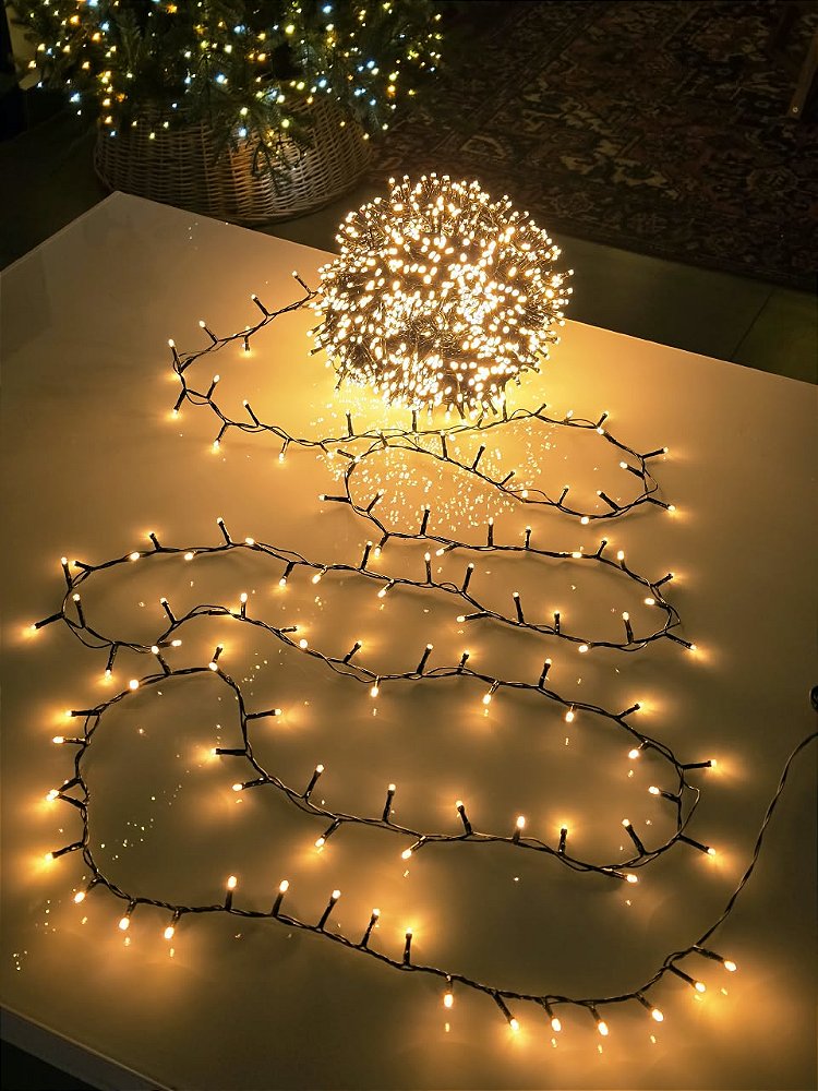 PISCA FESTÃO 1600 LEDS 50 METROS AMBAR FIXO BIVOLT USO INTERNO E EXTERNO