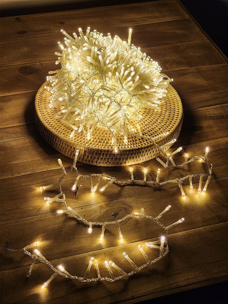 PISCA FESTÃO STROBO 1400 LEDS WARM 40 METROS BIVOLT
