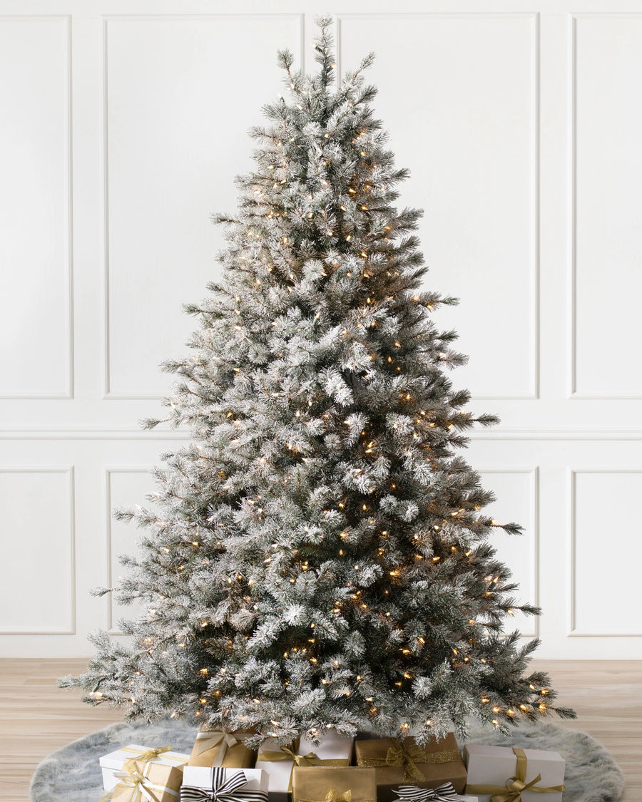 Árvore de Natal Pinheiro Açucarado Nevado — Visão completa
